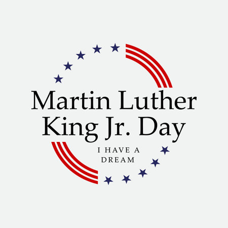 Martin luther king jr. day. With text i have a dream. American flag. MLK Banner of memorial day. Editable Vector illustration.のイラスト素材