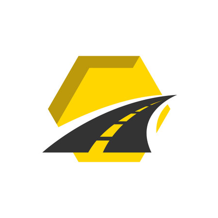 road construction icon road maintenance creative sign concept. Paving design template vector icon idea with highway. Transportation and traffic theme.のイラスト素材