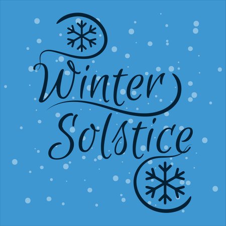 winter soltice lettering vector. hand drawn winter soltice enjoy the longest night letter background poster banner. isolated illustration.のイラスト素材