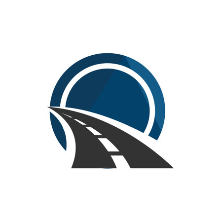 road construction icon road maintenance creative sign concept. Paving design template vector icon idea with highway. Transportation and traffic theme.のイラスト素材