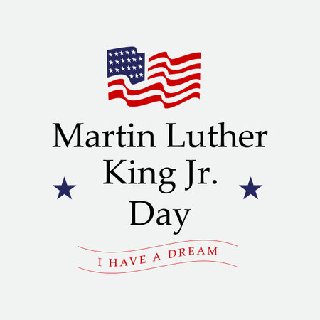 Martin luther king jr. day. With text i have a dream. American flag. MLK Banner of memorial day. Editable Vector illustration.のイラスト素材