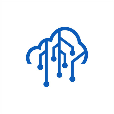 Abstract cloud technology icon vector. chip sign web digital network internet tech concept illustrationのイラスト素材