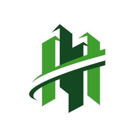 trendy overlapping line and square colorful building icon design vector. symbol and icon of residential flat apartment and skyline templateのイラスト素材