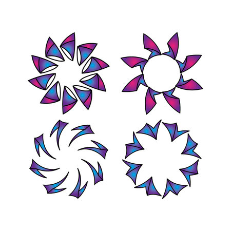 Abstract circle icon template. Planet vector design. Technology orbit icon vector. Round ring circle technology icon, circle line iconのイラスト素材