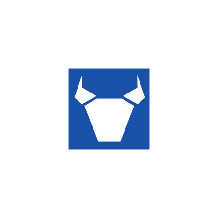 blue Taurus head icon Template vector icon illustration designのイラスト素材