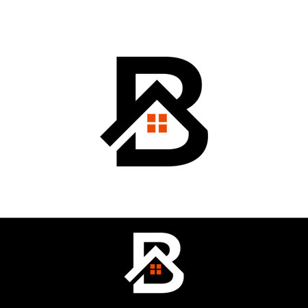 Initial icon letter B House Real Estate icon Design, modern icon design for corporate company branding.のイラスト素材