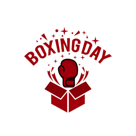 Creative Top view flat lay promotion composition Boxing day sale text on lightbox white background copy space Template Boxing day sale mockup winter christmas seasonal offer promotion advertisingのイラスト素材