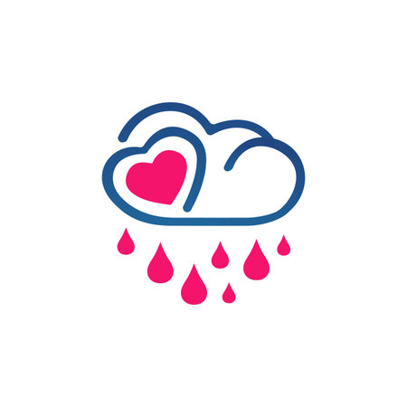 the rain of love icon vector illustration. cloud and love rain droplet   graphic conceptのイラスト素材