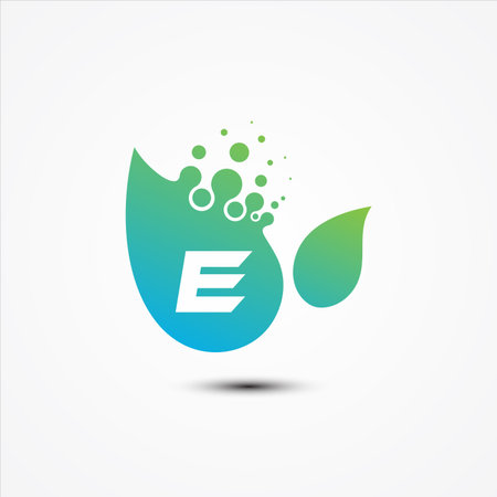 Leaf vector design with E letter symbol design minimalist. E letter for your best business symbol. Vector illustrationのイラスト素材