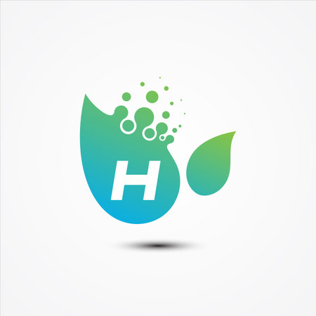 Leaf vector design with H letter symbol design minimalist. H letter for your best business symbol. Vector illustrationのイラスト素材