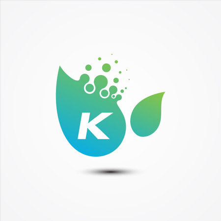 Leaf vector design with K letter symbol design minimalist. K letter for your best business symbol. Vector illustrationのイラスト素材