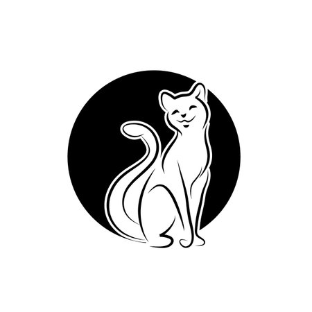 Cat Animal Pet icon Minimalism Stock Template Vector on White Backgroundのイラスト素材
