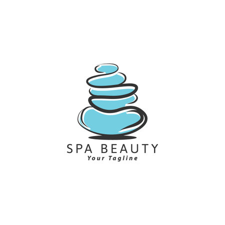Spa Stone Logo Template : Vector Illustrationのイラスト素材