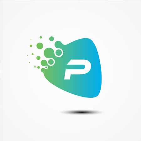 Triangle vector design with P letter symbol design minimalist. P letter for your best business symbol.のイラスト素材