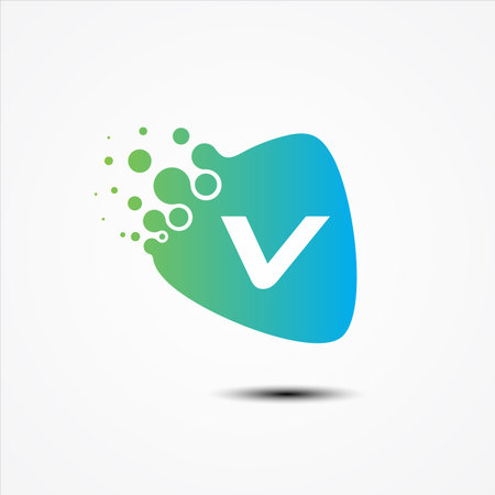 Triangle vector design with V letter symbol design minimalist. V letter for your best business symbol.のイラスト素材