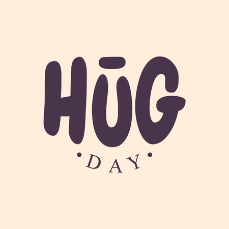 Vector typographic letter Hug Day with abstract hand illustration design. Hug Day vector concept design for element design.のイラスト素材