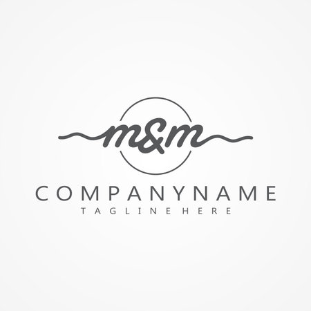 M & M Initial handwriting symbol design concept. Letter symbol design for best business symbol. Vector illustrationのイラスト素材