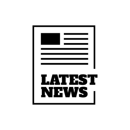 latest news icon modern square rounded shape  design vector with text templateのイラスト素材