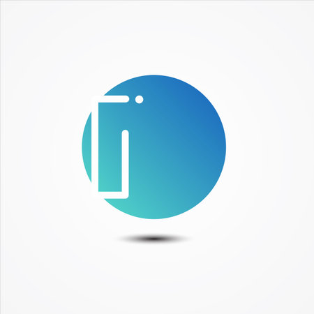 Vector round symbol letter I design minimalist. I letter for your best business symbol on the white background.のイラスト素材