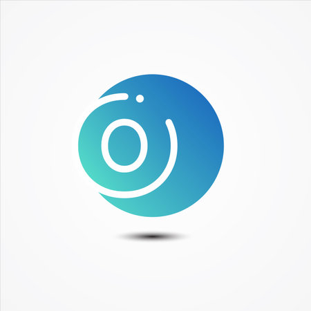 Vector round symbol letter O design minimalist. O letter for your best business symbol on the white background.のイラスト素材