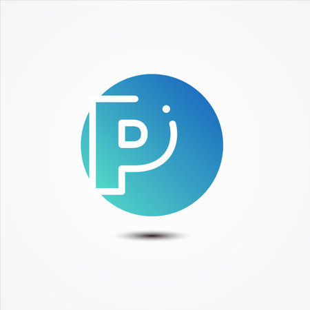 Vector round symbol letter P design minimalist. P letter for your best business symbol on the white background.のイラスト素材