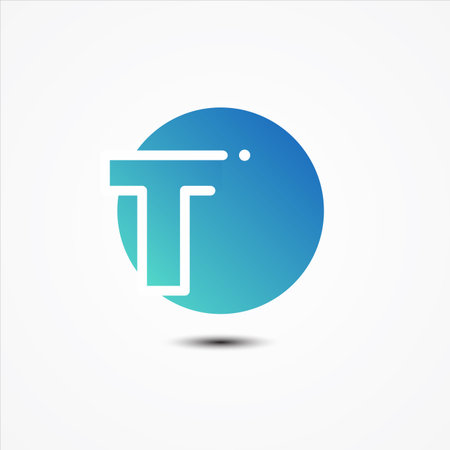 Vector round symbol letter T design minimalist. T letter for your best business symbol on the white background.のイラスト素材