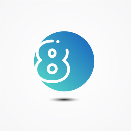 Vector round symbol number 8 design minimalist. 8 number symbol for your best business on the white background.のイラスト素材