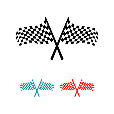 cross checkered flags icon logo sign racing competition vector illustrationのイラスト素材