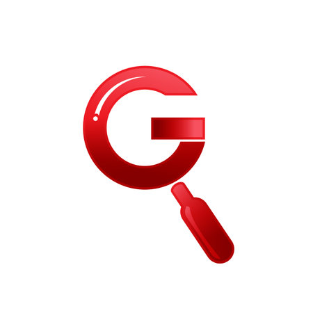 abstract Letter G shape like a magnifying glass,  Logo design vector template.のイラスト素材