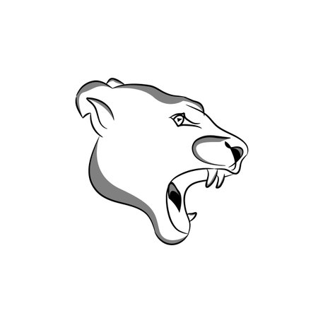 Vector tiger head, face for retro logos, emblems, badges, labels template and t-shirt vintage design element. Isolated on white backgroundのイラスト素材