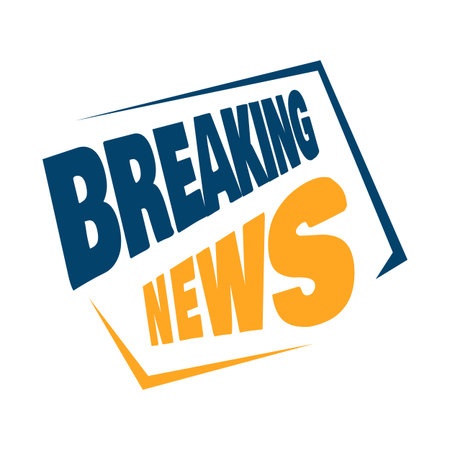Breaking news minimalistic logo icon for News Entertaining show sign banner vector illustrationのイラスト素材