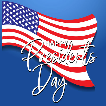 Happy Presidents day in United States. Washington's Birthday. Federal holiday in America. Celebrated in February. Poster, banner and backgroundのイラスト素材