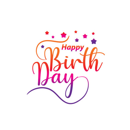 Happy Greeting Card with birthday with balloons vector design. Beautiful Vector illustration decorative style.のイラスト素材