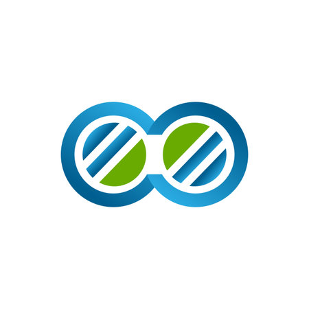 abstract Letter C  in green and blue color Logo design vector template.のイラスト素材