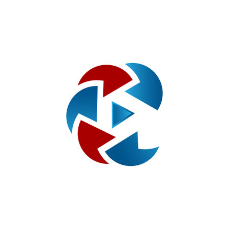 Play Logo Design Template. Great for company emblem and Logo. Vector illustrationのイラスト素材