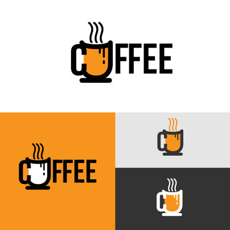 Coffee icon Logo Template Design Vector, Simple and unique logo for shop business sign.のイラスト素材