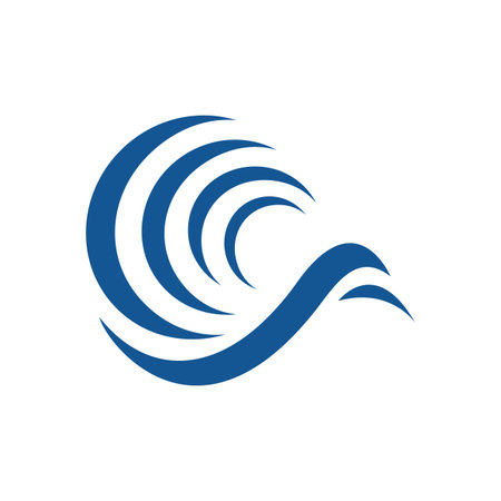 modern circle water wave logo design vector symbol and icon sign illustrationのイラスト素材