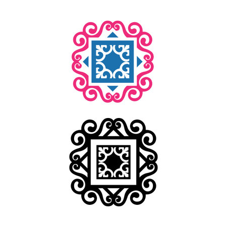 simple beautiful flower frame vector design illustrationsのイラスト素材