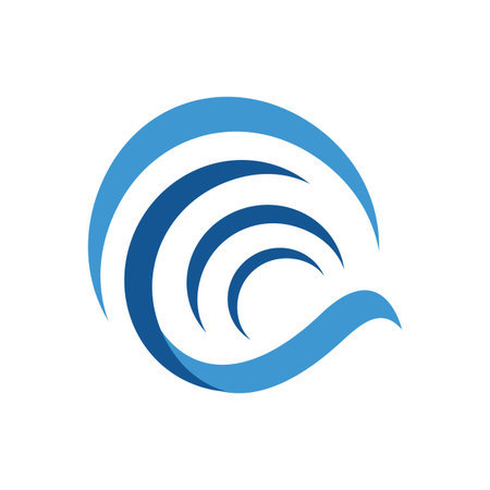 modern circle water wave logo design vector symbol and icon sign illustrationのイラスト素材