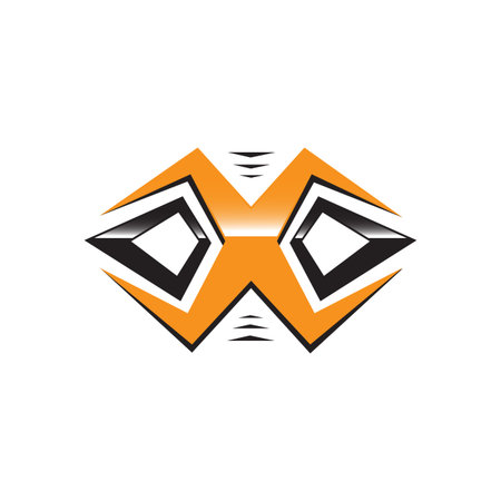 sporty initial X Letter logo design vector concept illustrationのイラスト素材