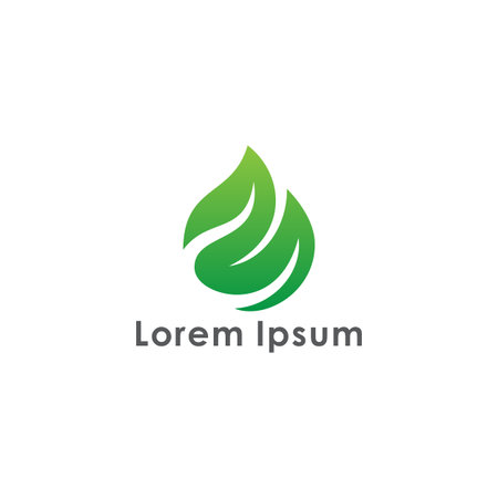 water and leaf concept logo Template vector logoのイラスト素材