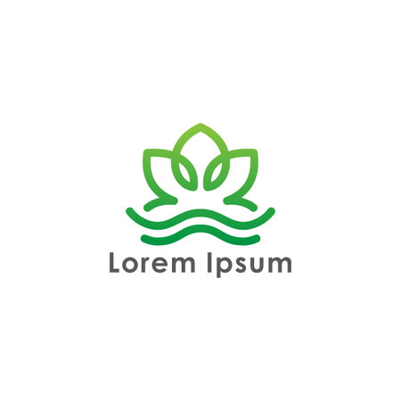 Abstract Leaf Logo design vector template linear styleのイラスト素材