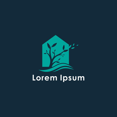 green house logo vector green home vector with drop water and leafのイラスト素材