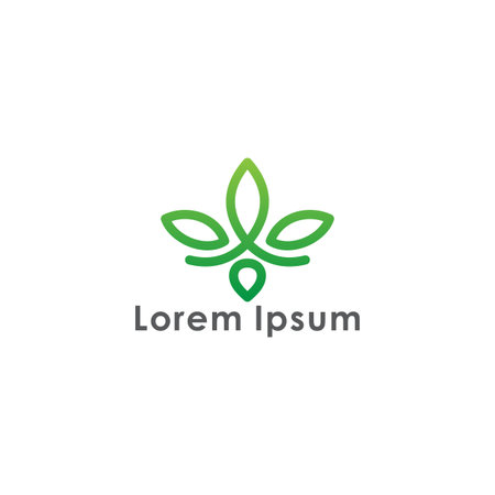 Abstract Leaf Logo design vector template linear styleのイラスト素材