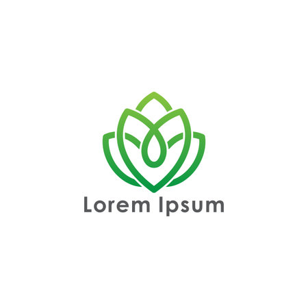 Abstract Leaf Logo design vector template linear styleのイラスト素材