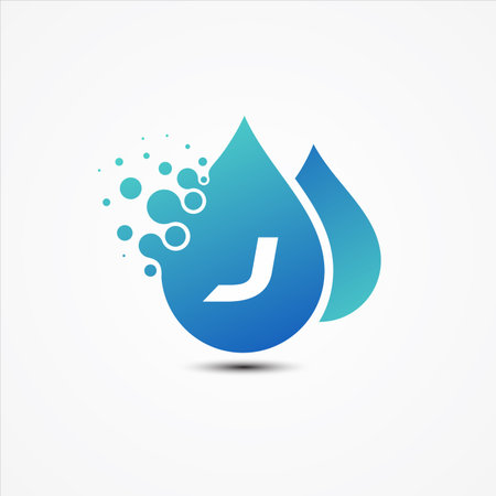 Droplet vector design with letter J symbol design minimalist. Letter J for your best business symbol.のイラスト素材