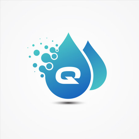 Droplet vector design with letter Q symbol design minimalist. Letter Q for your best business symbol.のイラスト素材