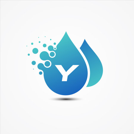 Droplet vector design with letter Y symbol design minimalist. Letter Y for your best business symbol.のイラスト素材