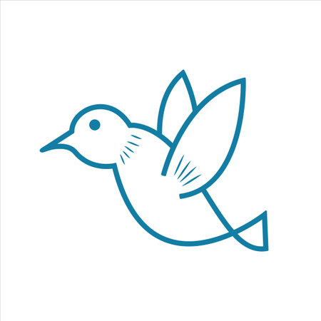 cute flying bird logo little birdy graphic template vectorのイラスト素材