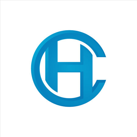 circle C H initial Letter CH logo design vector illustrationのイラスト素材